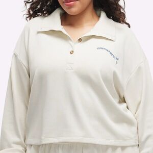 Peloton Cream Cowl Neck Sweater